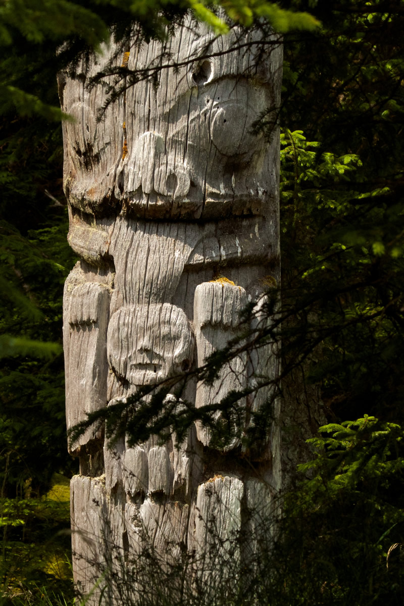 Mortuary Pole at Haida Heritage Site of Sgang Gwaay